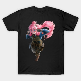 Anime Military Kawaii Girl T-Shirt